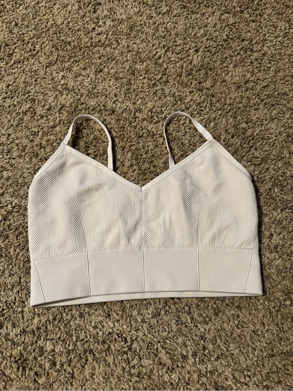 aerie Cream Seamless V-Neck Bralette